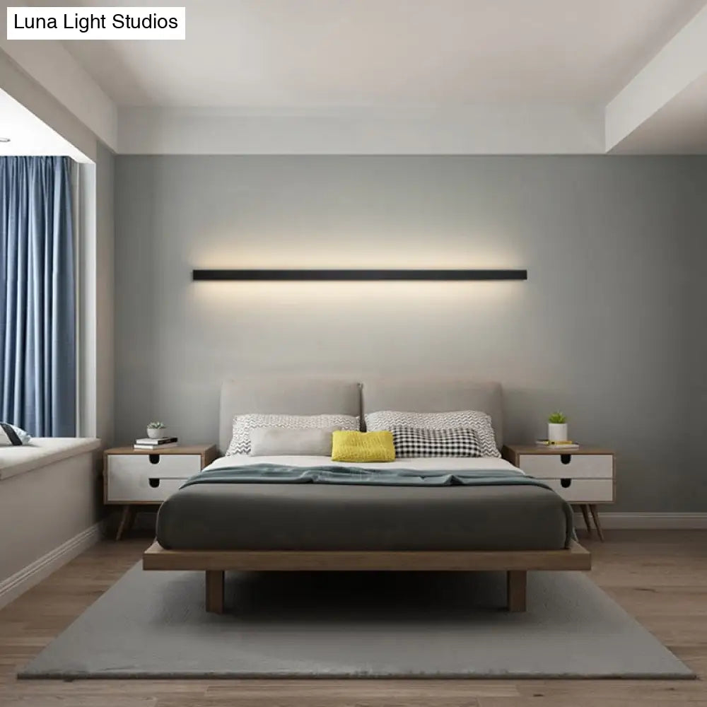 DecorBites™ Sleek Black LED Wall Sconce for Hallways - Linear Flush Mount Design