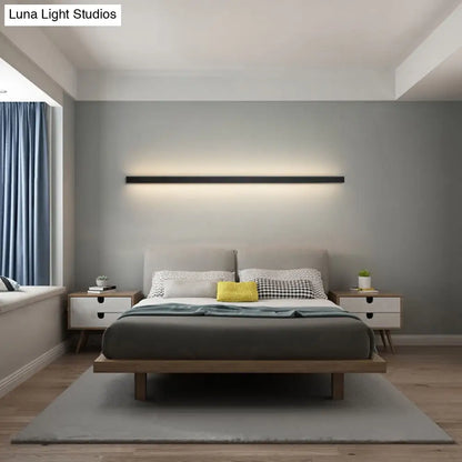DecorBites™ Sleek Black LED Wall Sconce for Hallways - Linear Flush Mount Design