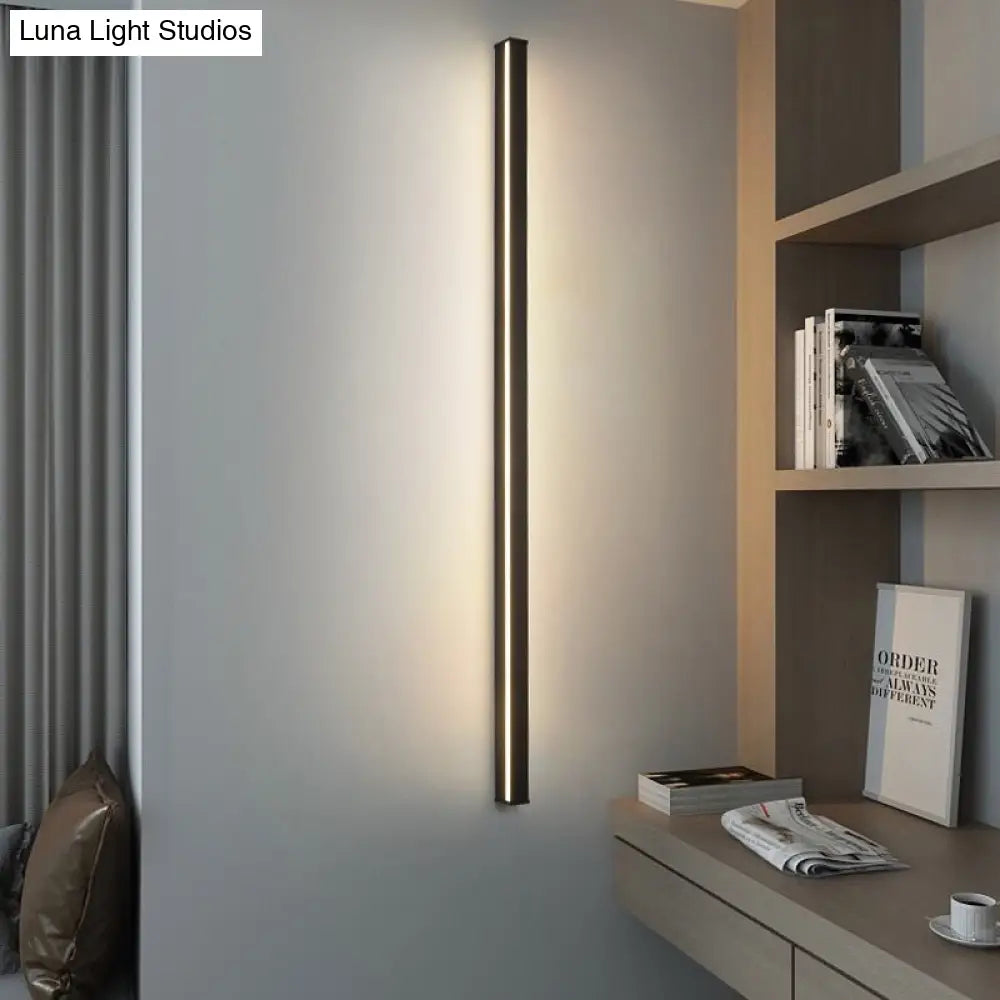 DecorBites™ Sleek Black LED Wall Sconce for Hallways - Linear Flush Mount Design