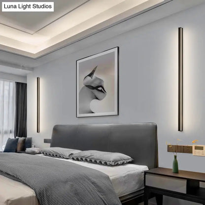 DecorBites™ Sleek Black LED Wall Sconce for Hallways - Linear Flush Mount Design