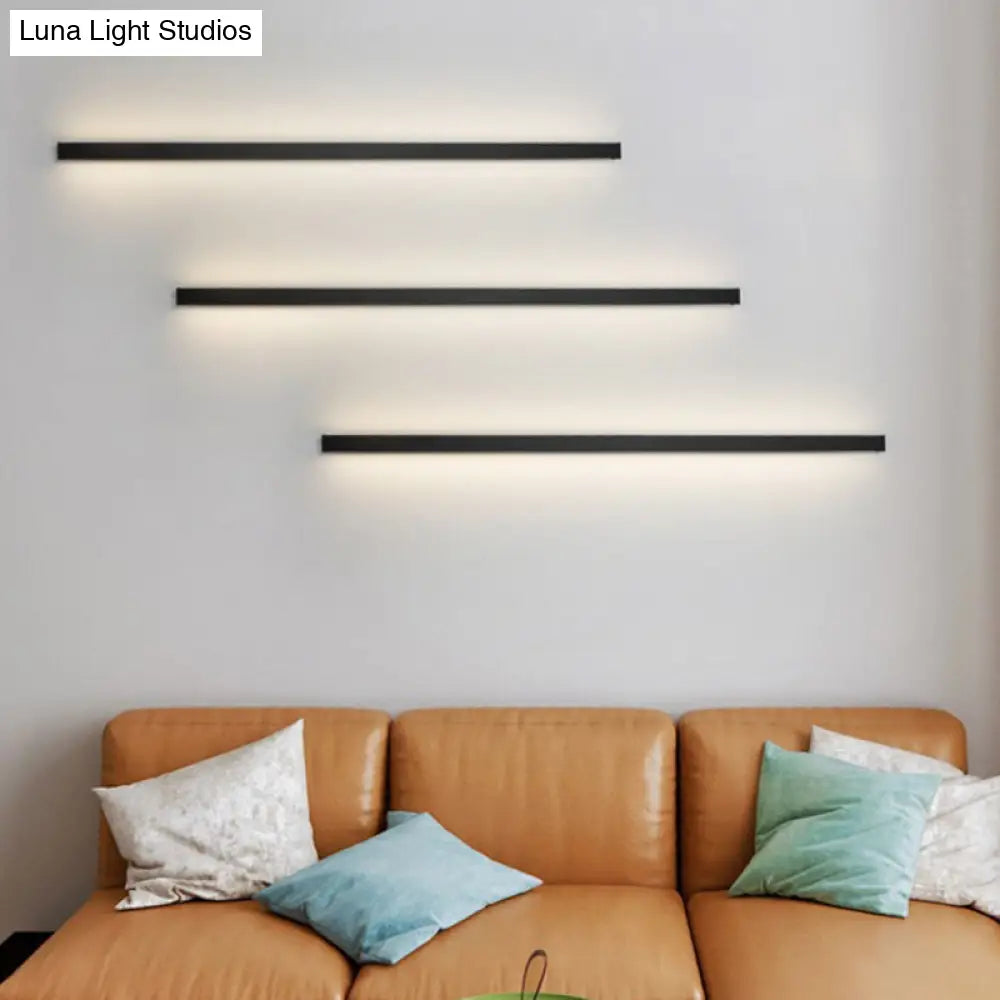DecorBites™ Sleek Black LED Wall Sconce for Hallways - Linear Flush Mount Design