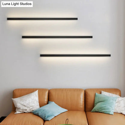 DecorBites™ Sleek Black LED Wall Sconce for Hallways - Linear Flush Mount Design