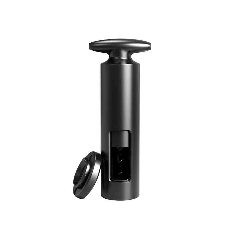 Sleek black metal corkscrew premium kitchen tool for wine bottles