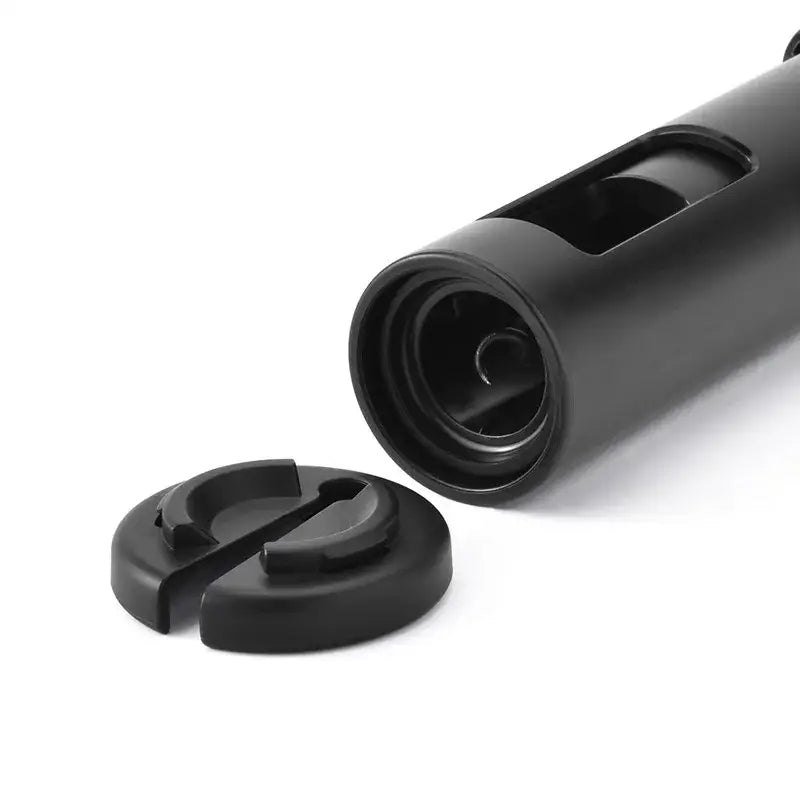 Sleek black metal corkscrew premium kitchen tool for wine bottles