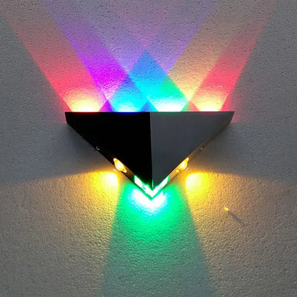 Sleek black pyramid rgb wall lamp – living room led fixture