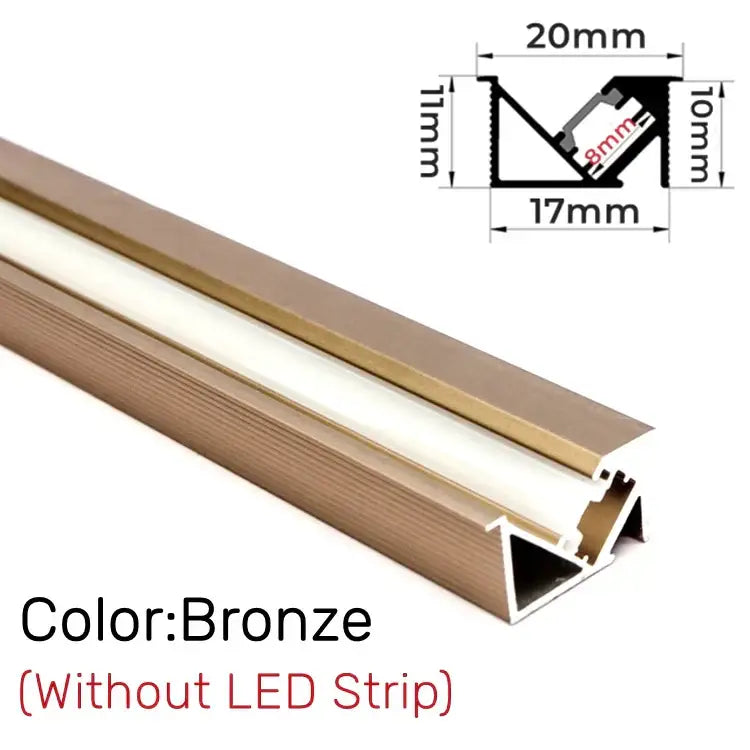 Sleek black silver & gold led aluminum profile kitchen shelf lighting
