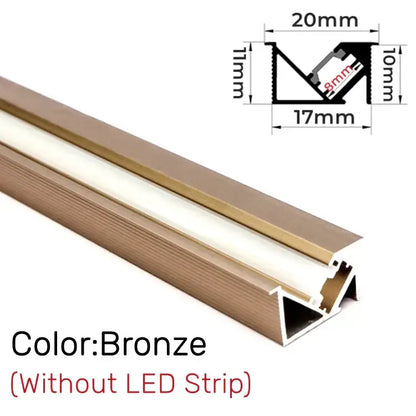 Sleek black silver & gold led aluminum profile kitchen shelf lighting