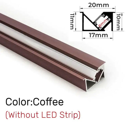 Sleek black silver & gold led aluminum profile kitchen shelf lighting