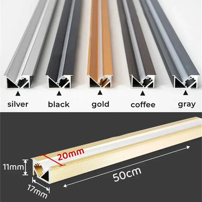 Sleek black silver & gold led aluminum profile kitchen shelf lighting