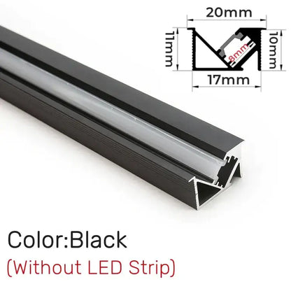 Sleek black silver & gold led aluminum profile kitchen shelf lighting