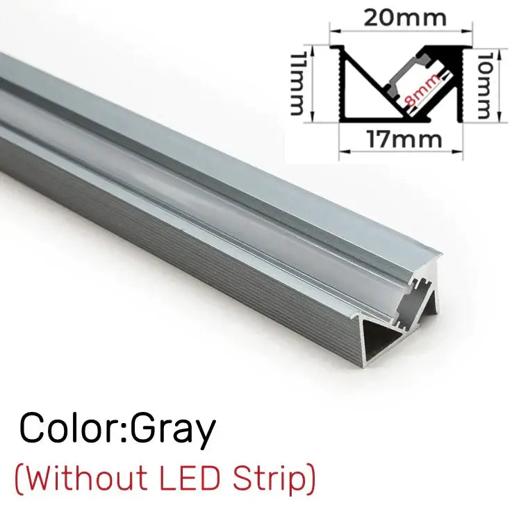 Sleek black silver & gold led aluminum profile kitchen shelf lighting