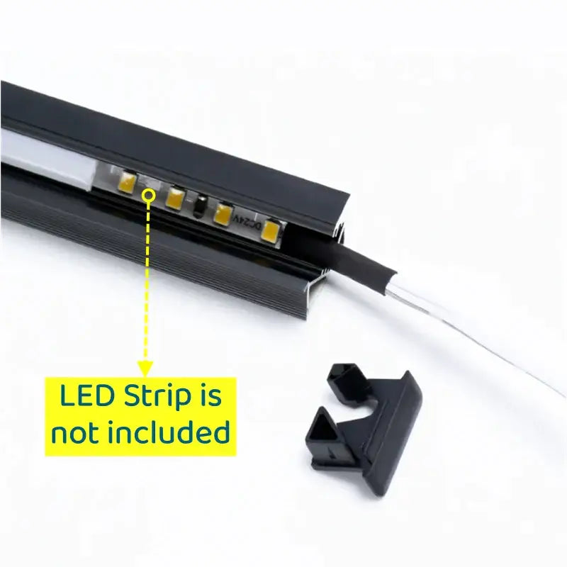 Sleek black silver & gold led aluminum profile kitchen shelf lighting