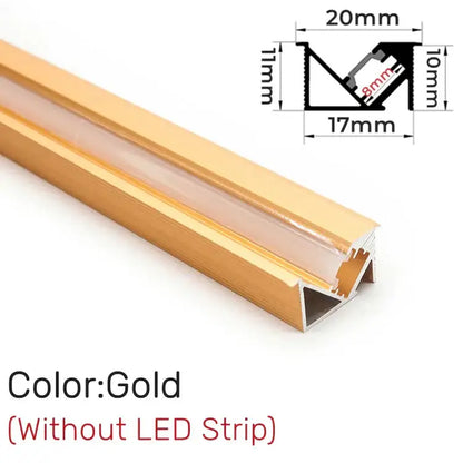 Sleek black silver & gold led aluminum profile kitchen shelf lighting