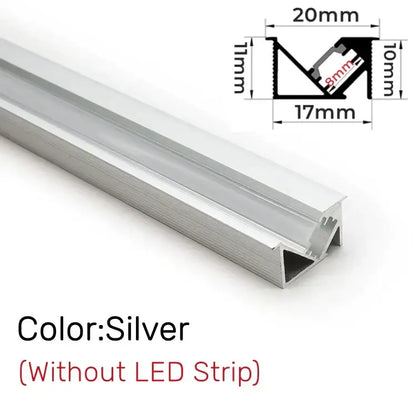 Sleek black silver & gold led aluminum profile kitchen shelf lighting