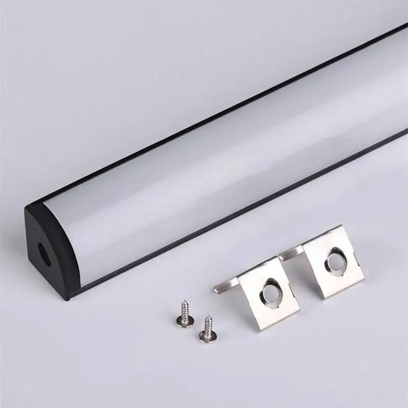 Sleek black & silver led aluminum profile kitchen corner light