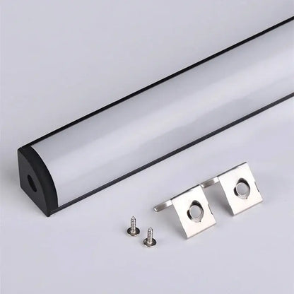 Sleek black & silver led aluminum profile kitchen corner light