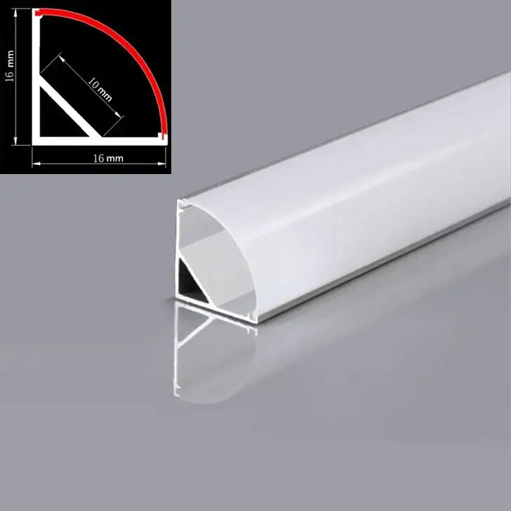 Sleek black & silver led aluminum profile kitchen corner light