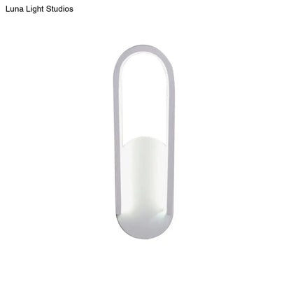 DecorBites™ Sleek Black/White Sloped Half-Oblong Sconce Minimalist Acrylic LED Wall Light in Warm/White - Perfect for Parlor
