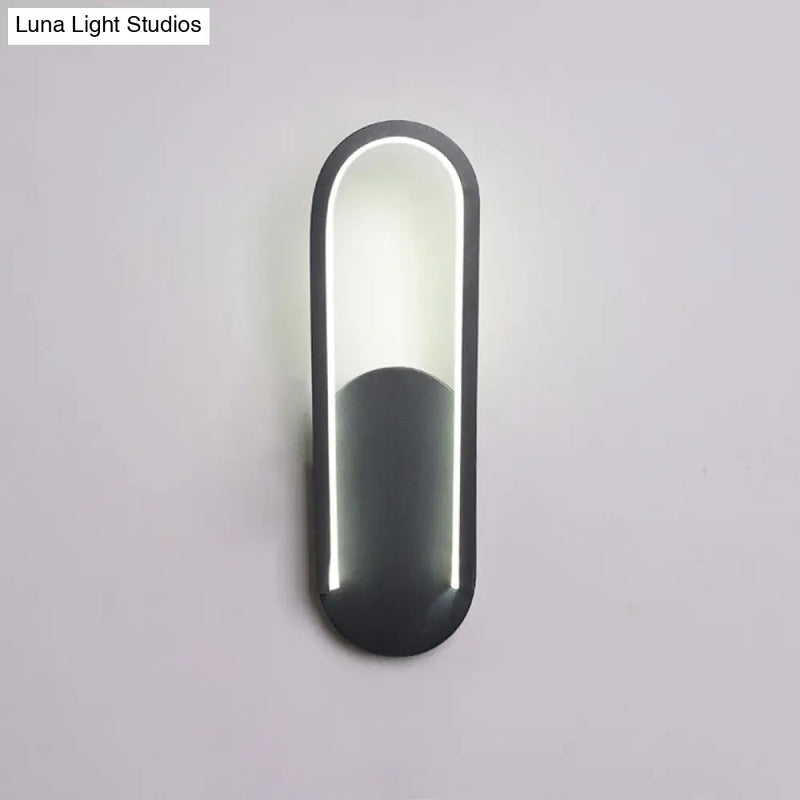 DecorBites™ Sleek Black/White Sloped Half-Oblong Sconce Minimalist Acrylic LED Wall Light in Warm/White - Perfect for Parlor