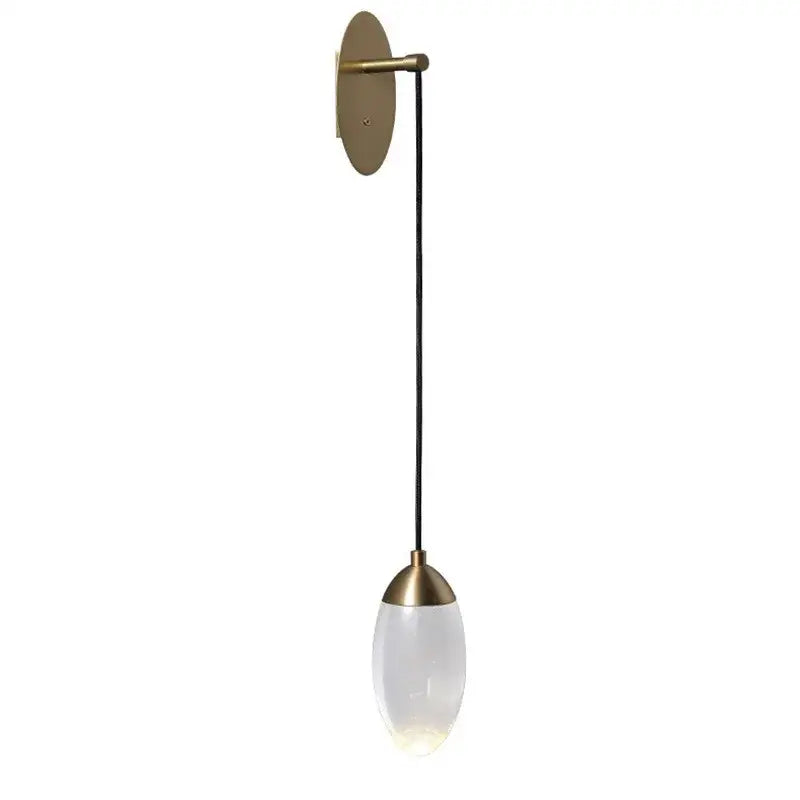 Sleek brass and crystal led wall light for bedroom living room