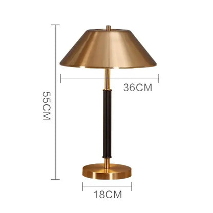Sleek brass & black copper table lamp for bedroom living room