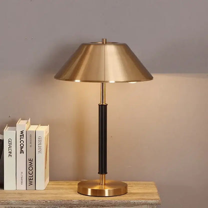 Sleek brass & black copper table lamp for bedroom living room