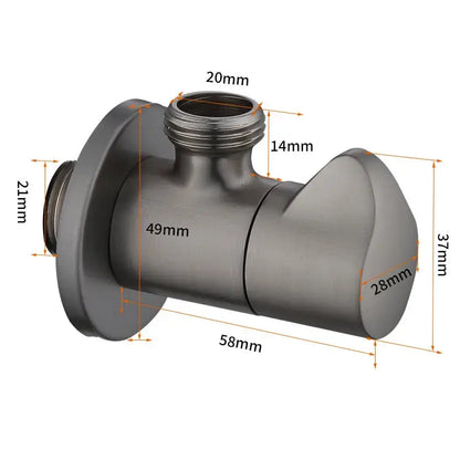 Sleek brushed gold corner valve water control bathroom tap