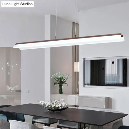 DecorBites™ Sleek Coffee LED Pendant Light Fixture for Dining Room - Bend Aluminum Island Lamp