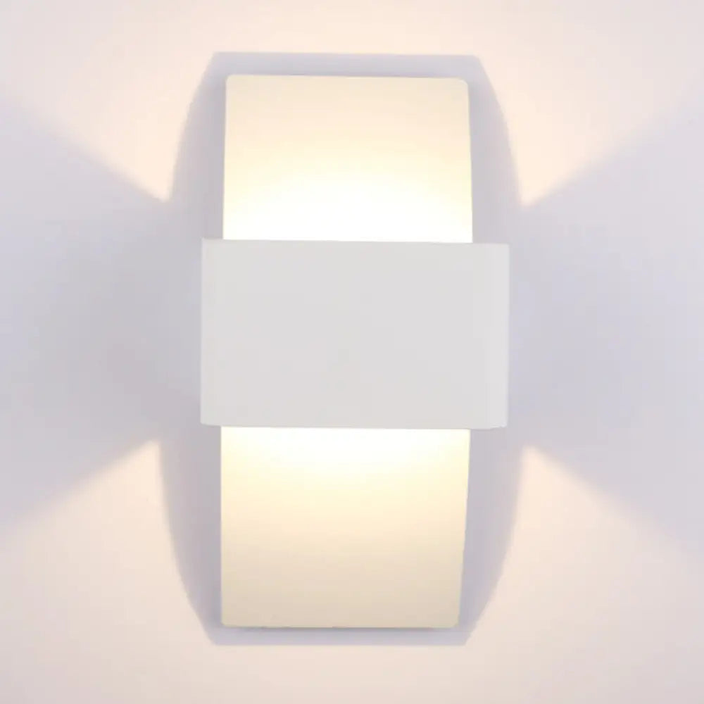 DecorBites™ Sleek Curved Metal Wall Mount LED Sconce Light in Warm/White - Modern Lighting Solution