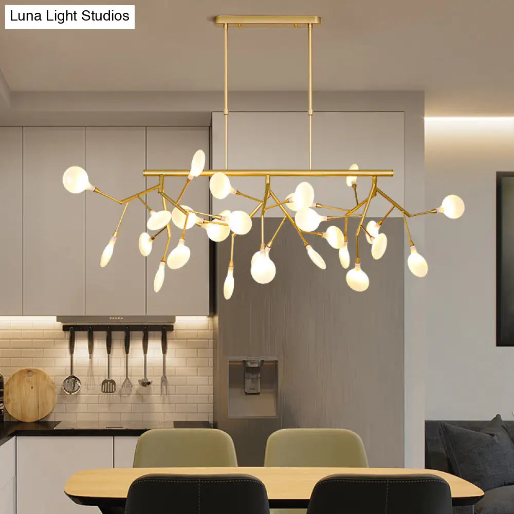 DecorBites™ Sleek Firefly LED Dining Room Pendant Light with Opal Glass - Minimalist Island Chandelier