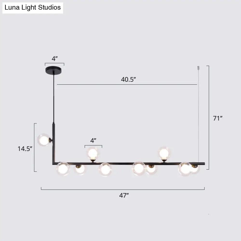 DecorBites™ Sleek Glass Pendant Light for Dining Room with Hanging Island Design