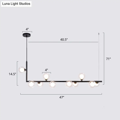 DecorBites™ Sleek Glass Pendant Light for Dining Room with Hanging Island Design