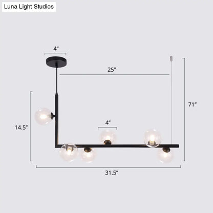 DecorBites™ Sleek Glass Pendant Light for Dining Room with Hanging Island Design