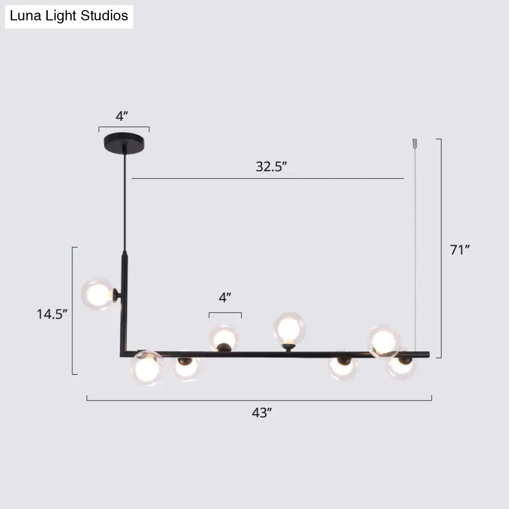 DecorBites™ Sleek Glass Pendant Light for Dining Room with Hanging Island Design