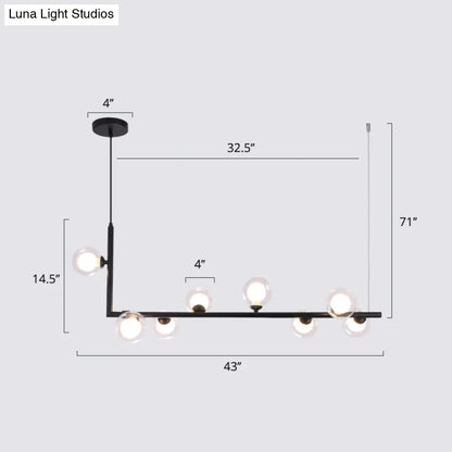 DecorBites™ Sleek Glass Pendant Light for Dining Room with Hanging Island Design