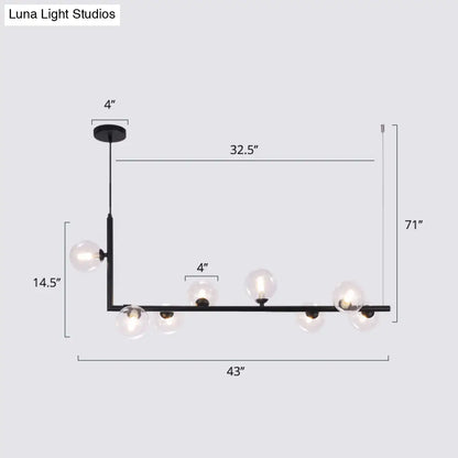 DecorBites™ Sleek Glass Pendant Light for Dining Room with Hanging Island Design