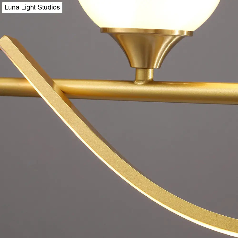 DecorBites™ Sleek Gold Curves Pendant Light with Simplicity LED and Ball Shade