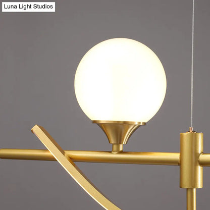 DecorBites™ Sleek Gold Curves Pendant Light with Simplicity LED and Ball Shade