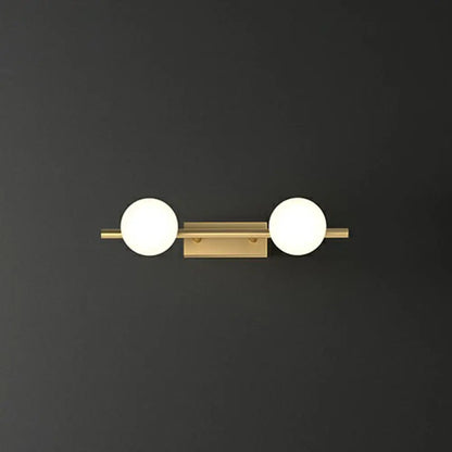 DecorBites™ Sleek Gold Linear Vanity Wall Light with Milky Ball Glass Sconce for Bathroom