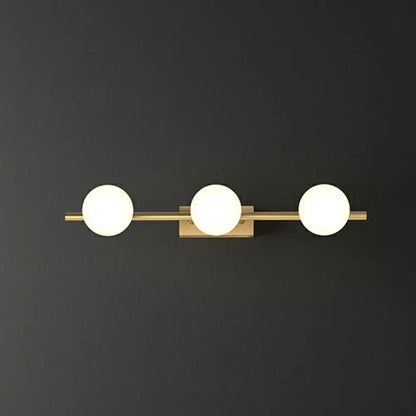 DecorBites™ Sleek Gold Linear Vanity Wall Light with Milky Ball Glass Sconce for Bathroom