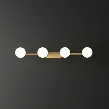 DecorBites™ Sleek Gold Linear Vanity Wall Light with Milky Ball Glass Sconce for Bathroom