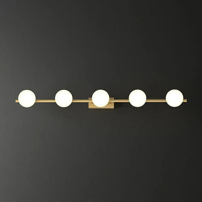 DecorBites™ Sleek Gold Linear Vanity Wall Light with Milky Ball Glass Sconce for Bathroom