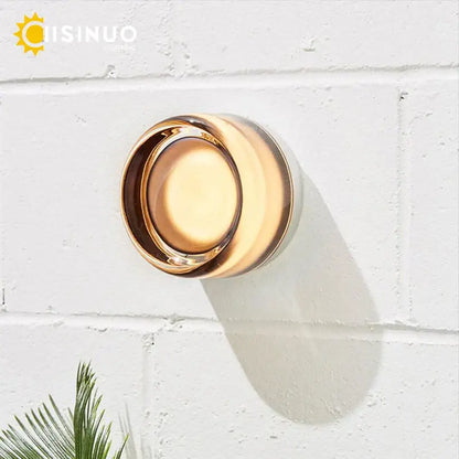 Sleek gold round wall sconce glass light bathroom soap dish
