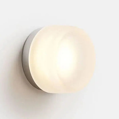 Sleek gold round wall sconce glass light bathroom soap dish
