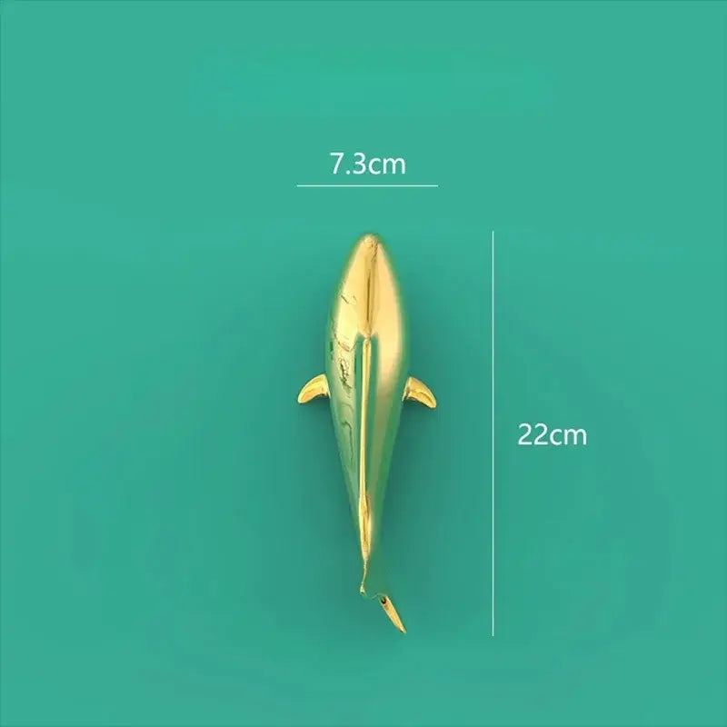 Sleek goldfish resin wall hanging living room gold decor