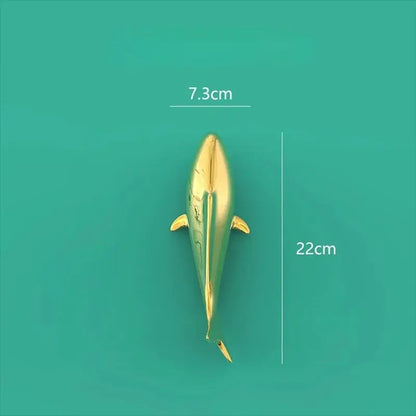 Sleek goldfish resin wall hanging living room gold decor