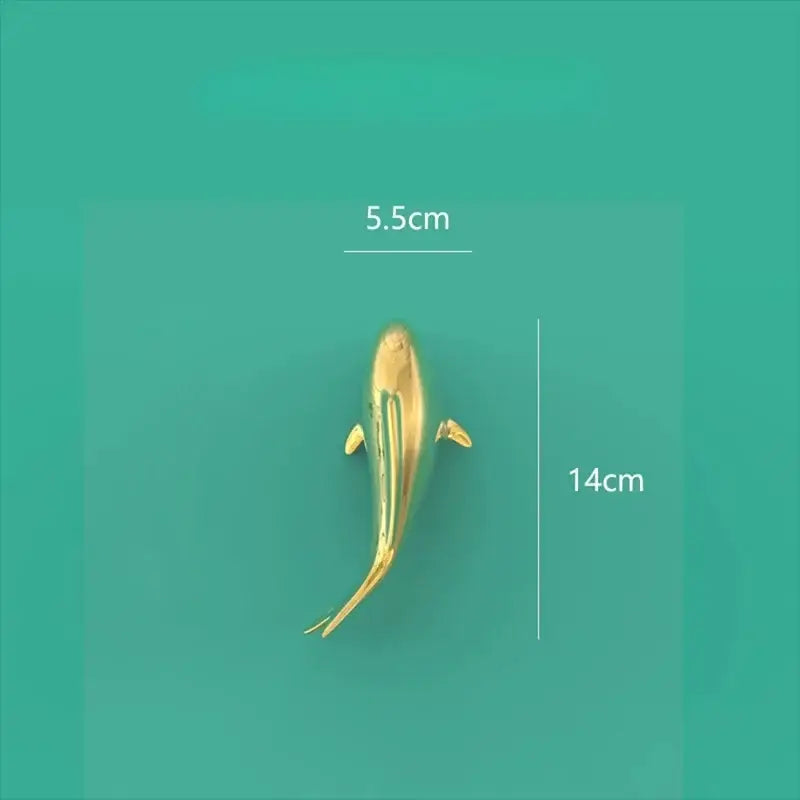Sleek goldfish resin wall hanging living room gold decor