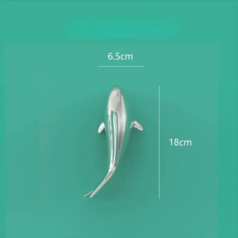 Sleek goldfish resin wall hanging living room gold decor