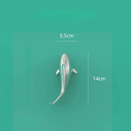 Sleek goldfish resin wall hanging living room gold decor