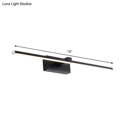 DecorBites™ Sleek LED Black Vanity Wall Light - Modern Wall Mounted Lighting for Bathroom in Warm/White Light